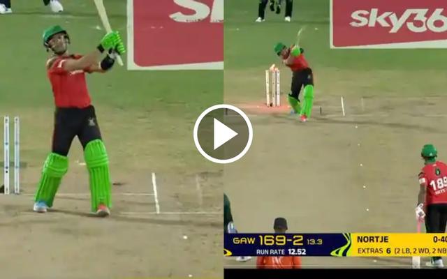 Watch: Anrich Nortje Dismisses Rahmanullah Gurbaz With Lightning-Fast Delivery in CPL 2024