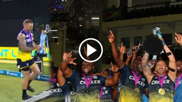 [Watch] Faf du Plessis Imitates Rohit Sharma’s Trophy Celebration as Saint Lucia Kings Lift CPL 2024 Title