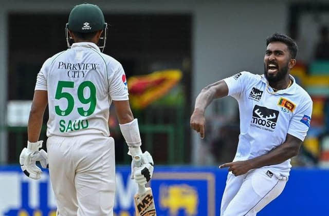 Asitha Fernando reprimanded for aggressive celebration of Saud Shakeel dismissal