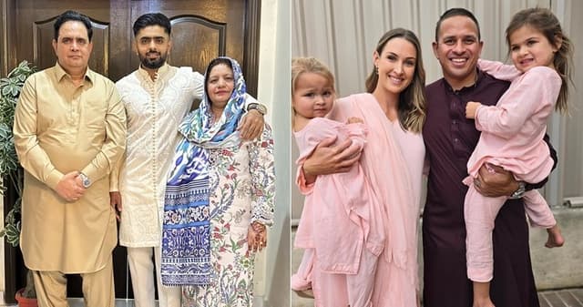 Babar spends Eid with family, Khawaja wears punjabi 