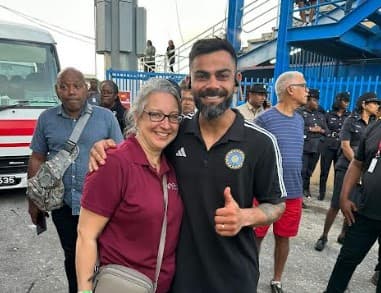 West Indies wicket-keeper Joshua Da Silva's mother breaks down after meeting Virat Kohli