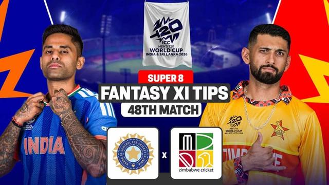 India vs Zimbabwe ICC WCT20 2026 Super 8 Match 8, Dream 11 Prediction, Fantasy Cricket