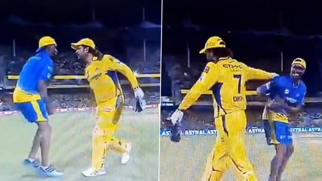 IPL 2024: Watch - MS Dhoni playfully refuses to shake hands with Dwayne Bravo after CSK's win against Gujarat Titans