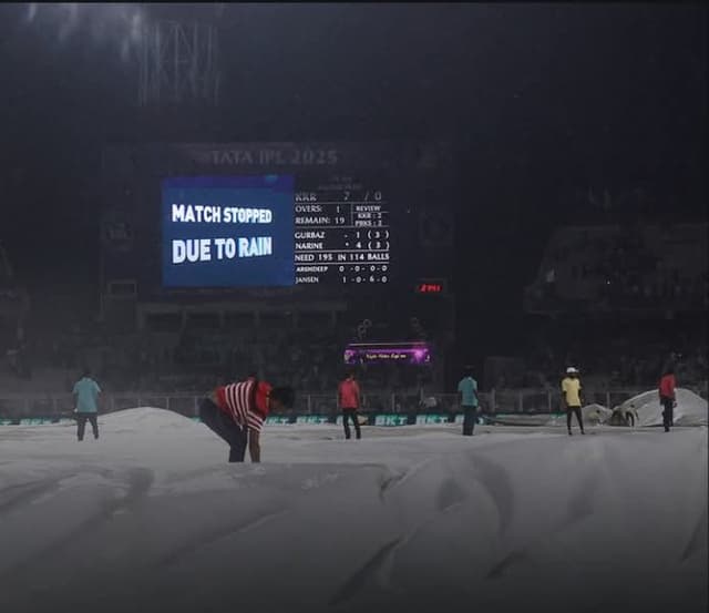 Kolkata Knight Riders Vs Punjab Kings match abandoned due to heavy rain