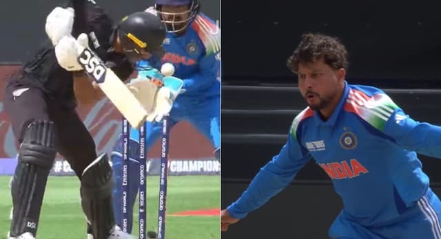 [WATCH] Kuldeep Yadav Strikes First Ball to Remove Rachin Ravindra in Champions Trophy Final 2025
