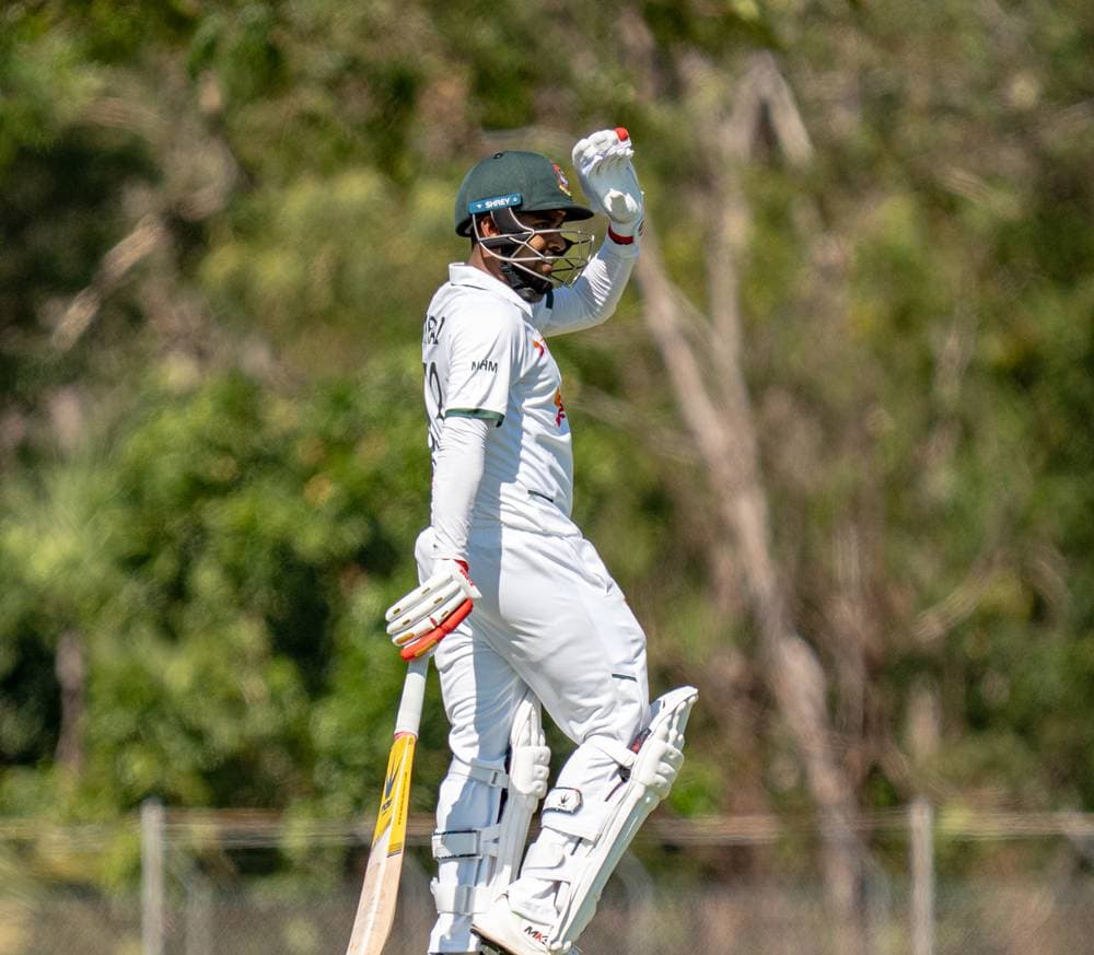 Miraz's unbeaten century rescues Bangladesh against Cricket Australia XI