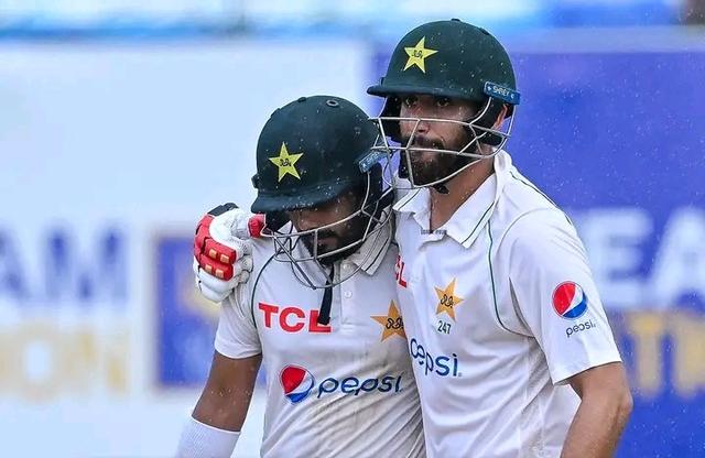 Saud Shakeel and Agha Salman keep Pakistan on track in rain irrupting day