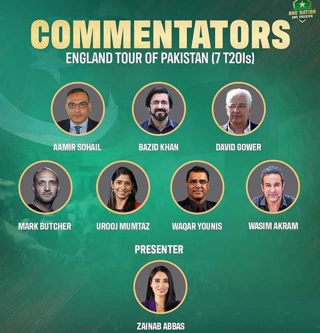 Commentator panel announced for Pakistan-England series