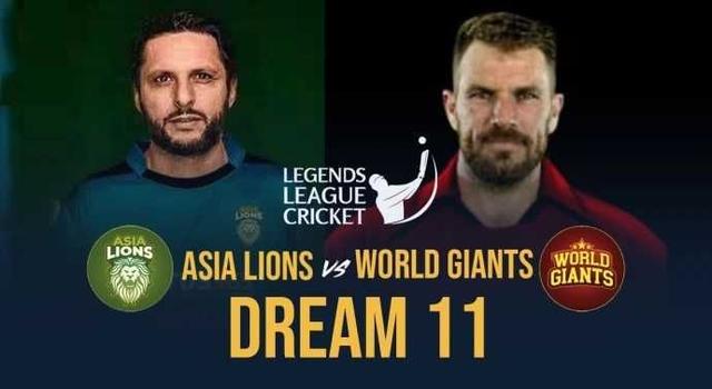 Asia Lions vs World Giants, LLC 2023, Match 3 Dream 11 Prediction, Fantasy Cricket