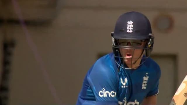 Sam Curran bats with wearing sunglasses in 1st ODI against West Indies