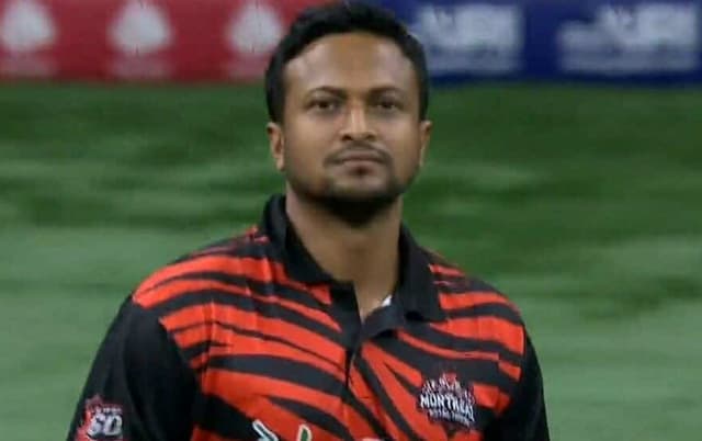 Shakib Al Hasan concedes 27 Runs in an over, falls for golden duck in Canada Super 60