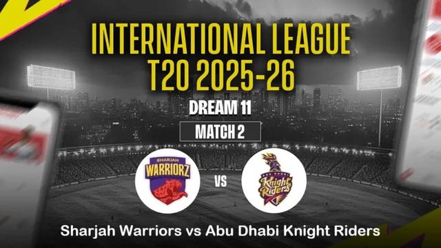 Sharjah Warriors vs Abu Dhabi Knight Riders ILT20 2025-26 Match 2,  Dream 11 Prediction, Fantasy Cricket