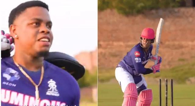 IPL 2025 : [WATCH] RR’s Practice Session Turns Chaotic as Hetmyer’s Shot Takes Down Tripod