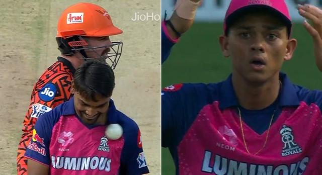 [WATCH] Yashasvi Jaiswal’s Throw Accidentally Hits Sandeep Sharma During SRH vs RR Clash IPL 2025