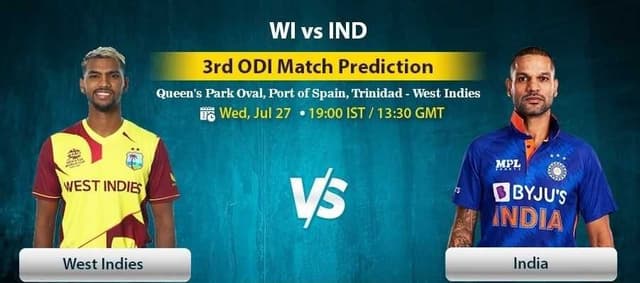 India vs West Indies, 3rd ODI , Dream11 Prediction, Fantasy Cricket