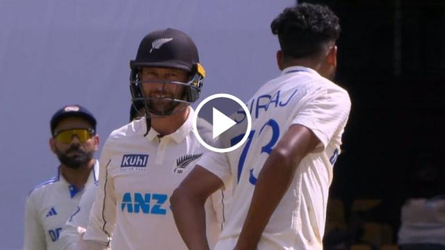 [WATCH] Mohammed Siraj and Devon Conway Engage in Heated Exchange During First IND vs NZ Test