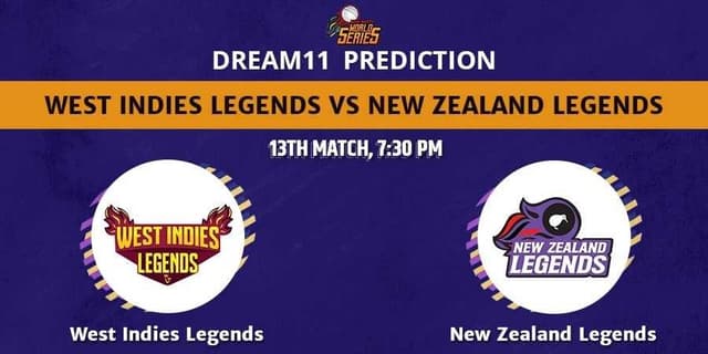 West Indies vs New Zealand Legends, Match 13, Dream 11 Prediction, Fantasy Cricket