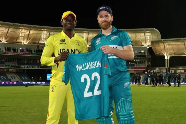 New Zealand team gift Kane Williamson's signed jersey to Uganda