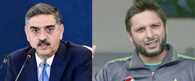 Caretaker Prime Minister Anwar ul Haq Kakar meets Shahid Afridi