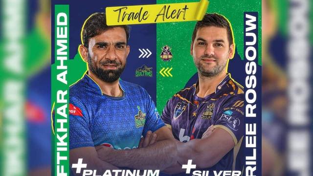 Iftikhar Ahmed traded to Multan Sultans, Rossouw returns to Quetta Gladiators