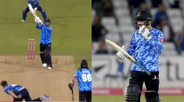 Watch: Rashid Khan emulates MS Dhoni's helicopter shot in T20 Blast 2021